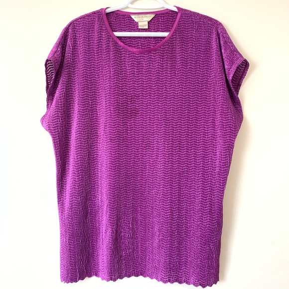 Allison Daley Purple Short Sleeve Blouse size 2X - Picture 1 of 6